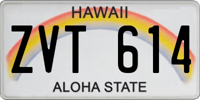 HI license plate ZVT614