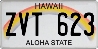 HI license plate ZVT623