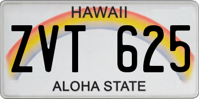 HI license plate ZVT625