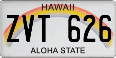 HI license plate ZVT626