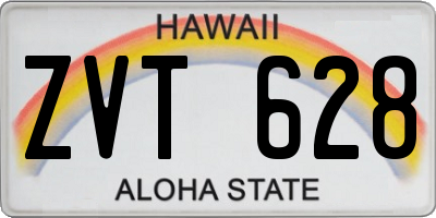 HI license plate ZVT628