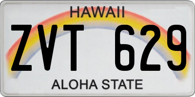 HI license plate ZVT629