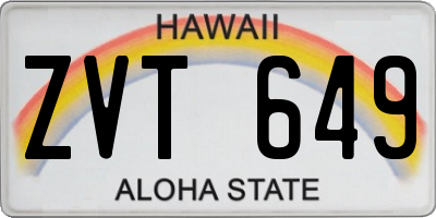 HI license plate ZVT649