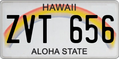 HI license plate ZVT656