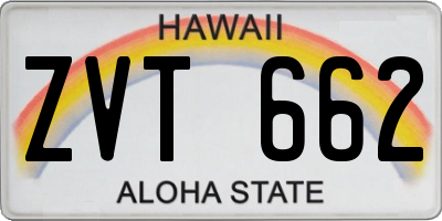 HI license plate ZVT662