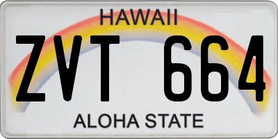 HI license plate ZVT664