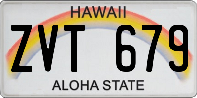 HI license plate ZVT679