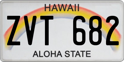 HI license plate ZVT682