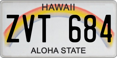 HI license plate ZVT684