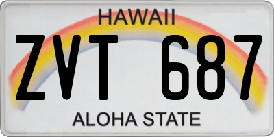 HI license plate ZVT687