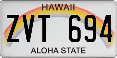 HI license plate ZVT694