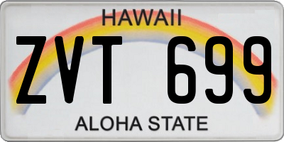 HI license plate ZVT699