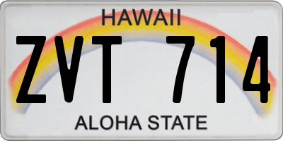 HI license plate ZVT714