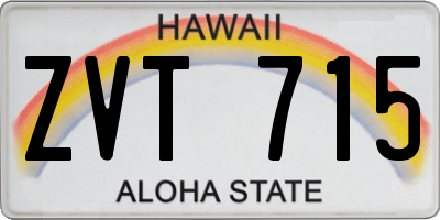 HI license plate ZVT715