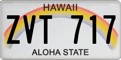 HI license plate ZVT717