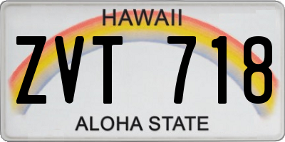 HI license plate ZVT718