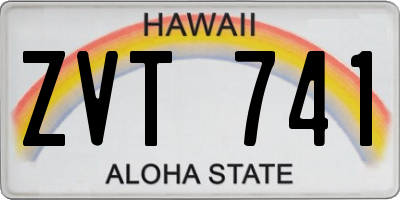 HI license plate ZVT741