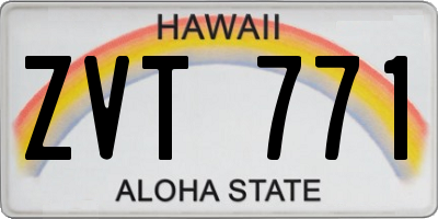 HI license plate ZVT771