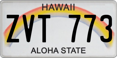HI license plate ZVT773