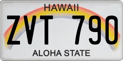 HI license plate ZVT790