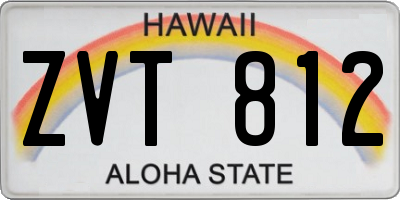 HI license plate ZVT812