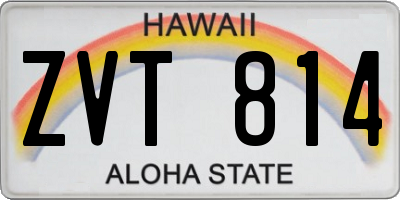 HI license plate ZVT814