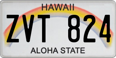 HI license plate ZVT824