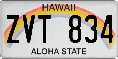 HI license plate ZVT834