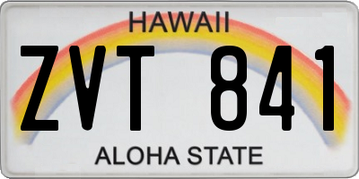 HI license plate ZVT841
