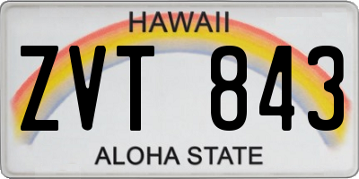 HI license plate ZVT843