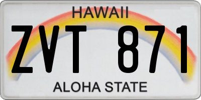HI license plate ZVT871