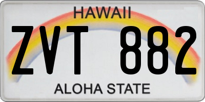 HI license plate ZVT882