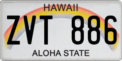 HI license plate ZVT886