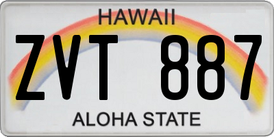 HI license plate ZVT887