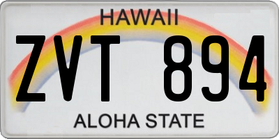 HI license plate ZVT894