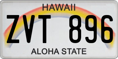 HI license plate ZVT896