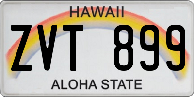 HI license plate ZVT899