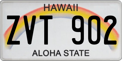 HI license plate ZVT902