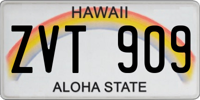 HI license plate ZVT909