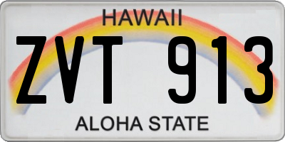 HI license plate ZVT913
