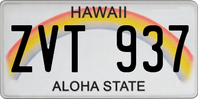 HI license plate ZVT937