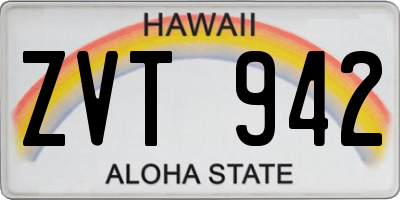 HI license plate ZVT942
