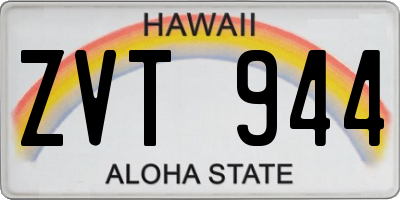 HI license plate ZVT944