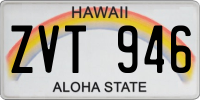 HI license plate ZVT946