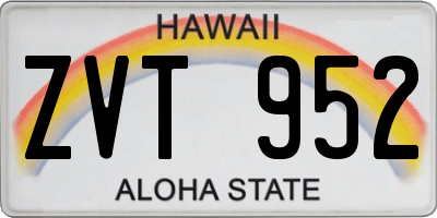HI license plate ZVT952