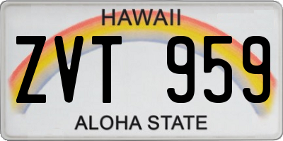 HI license plate ZVT959