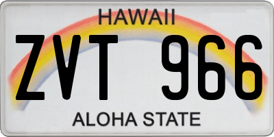 HI license plate ZVT966
