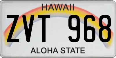 HI license plate ZVT968