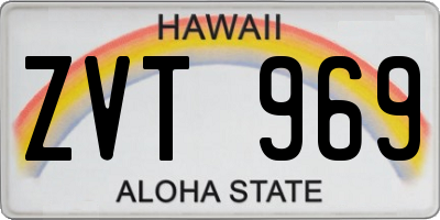 HI license plate ZVT969