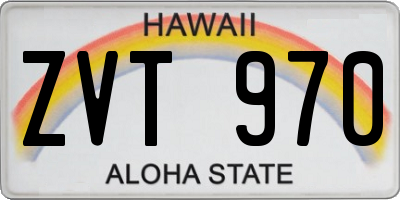HI license plate ZVT970